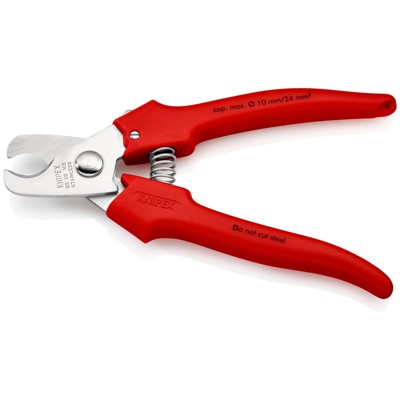 Produktbild von KNIPEX® - Kabelschere 95 05 165 poliert rostfrei kunststoffüberzogen ø10mm 165m