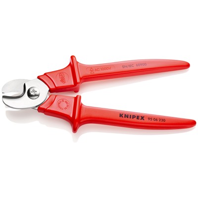 Produktbild von KNIPEX® - Kabelschere 95 06 230 poliert rostfrei kunststoffüberz. VDE ø16mm 230