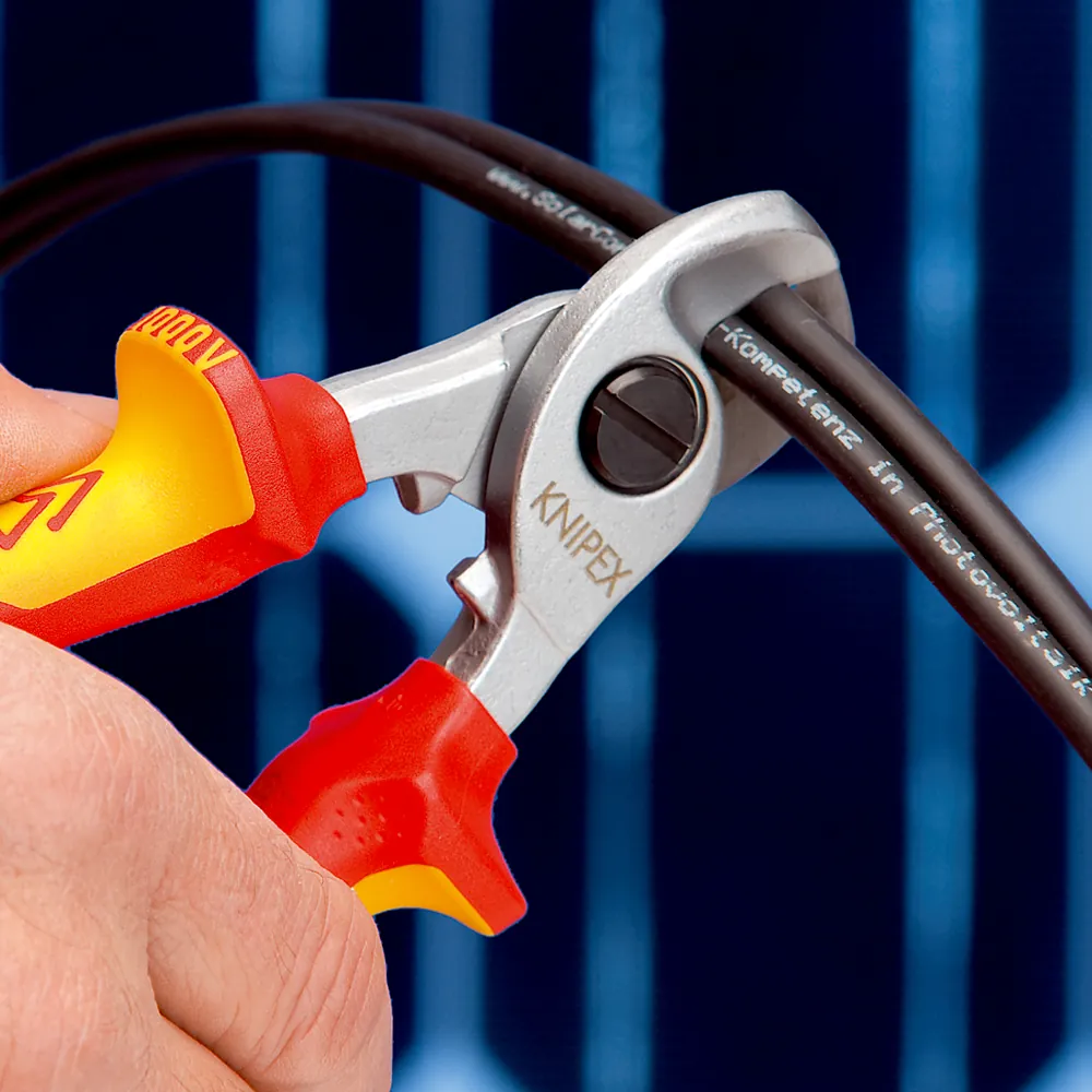 KNIPEX Kabelschere 95 16 165 verchromt Mehrkomponenten VDE ø15mm 165mm Produktbild img3 L