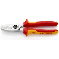 KNIPEX Kabelschere 95 16 200 Doppelschneide verchromt MK VDE ø20mm 200mm Produktbild