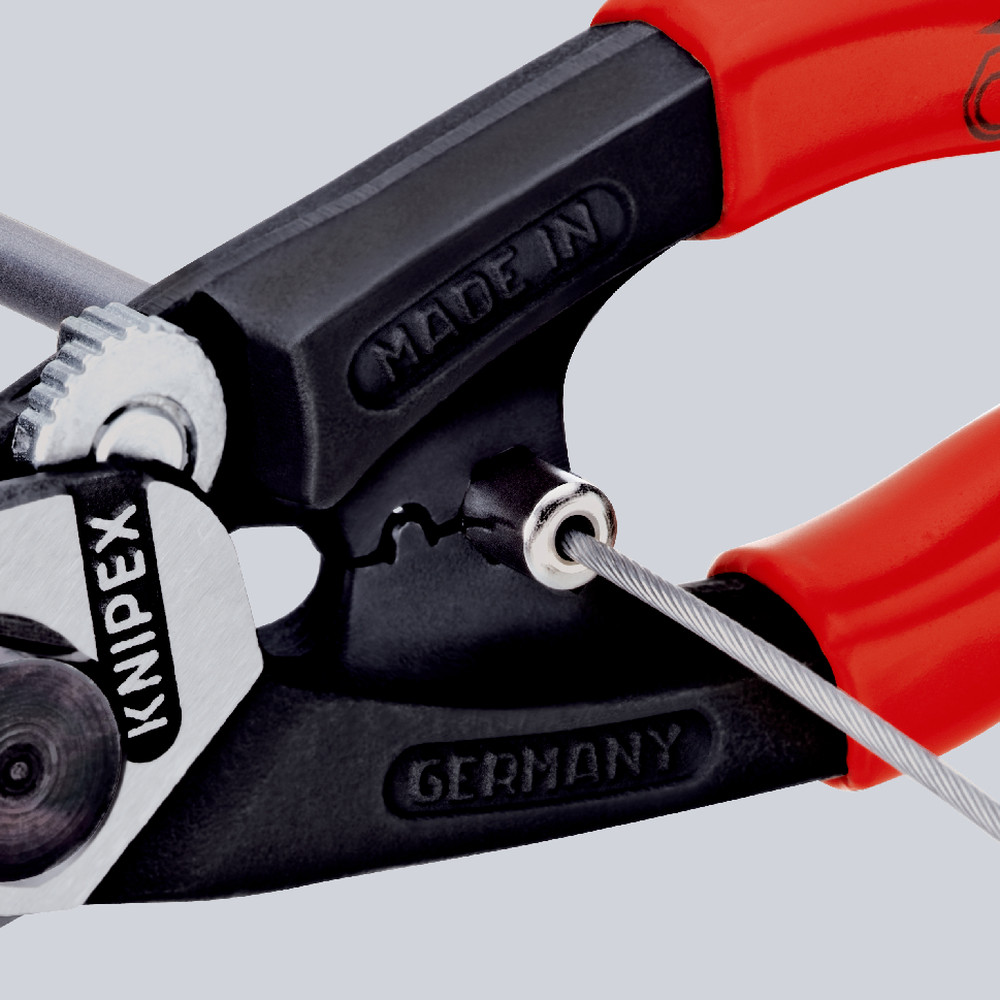 KNIPEX® Drahtseilschere 95 61 190 poliert kunststoffüberzogen ø5 190mm Produktbild img3 L