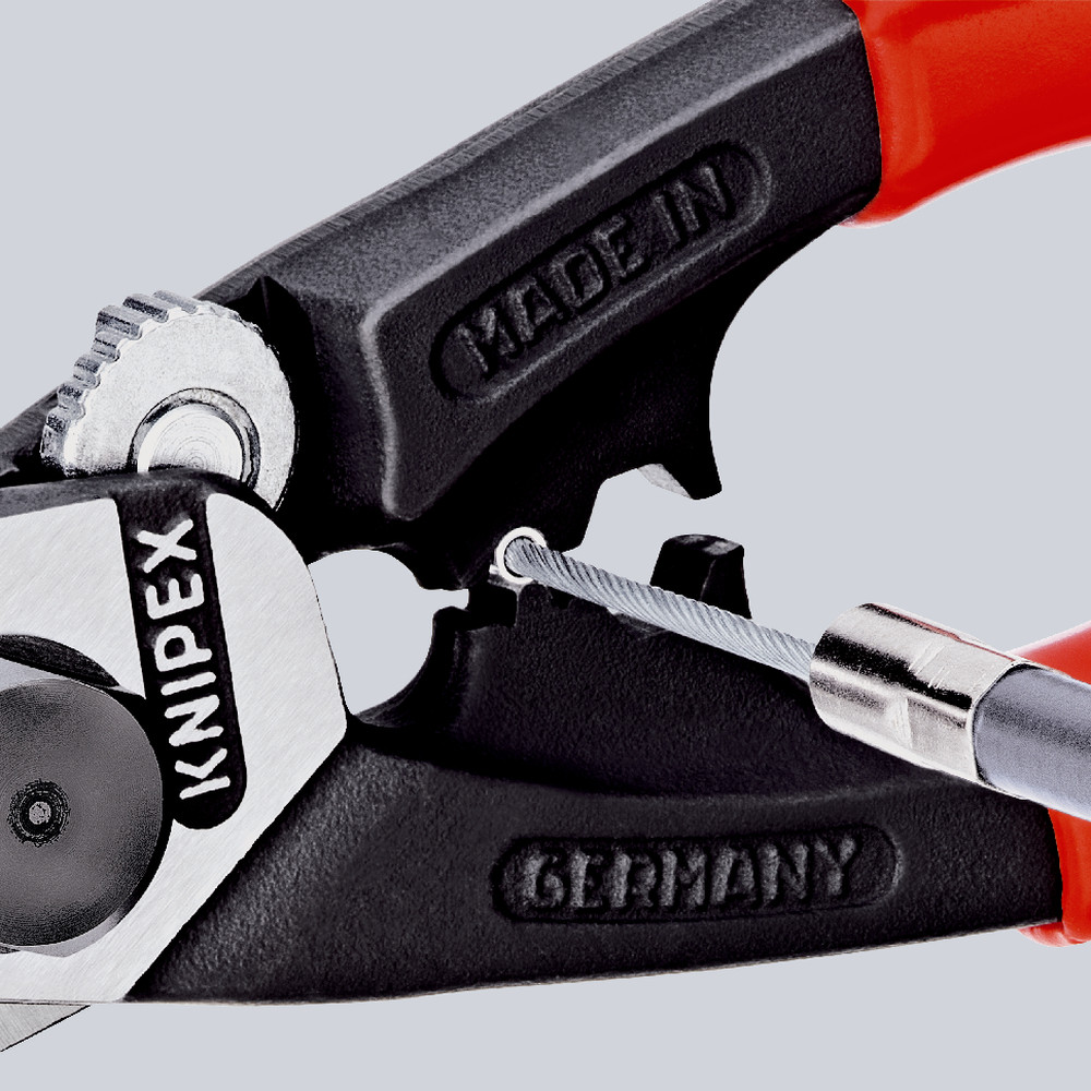 KNIPEX® Drahtseilschere 95 61 190 poliert kunststoffüberzogen ø5 190mm Produktbild img4 L