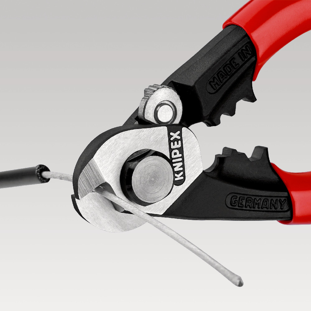 KNIPEX® Drahtseilschere 95 61 190 poliert kunststoffüberzogen ø5 190mm Produktbild img5 L