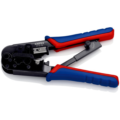 Produktbild von KNIPEX® - Crimpzange 97 51 10 SB Westernstecker brüniert MK RJ 11/12 RJ 45 190m