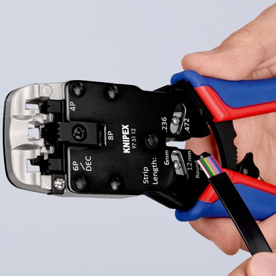 Produktbild von KNIPEX® - Crimpzange 97 51 12 Westernstecker brüniert MK RJ10 RJ 11/12 RJ 45 20