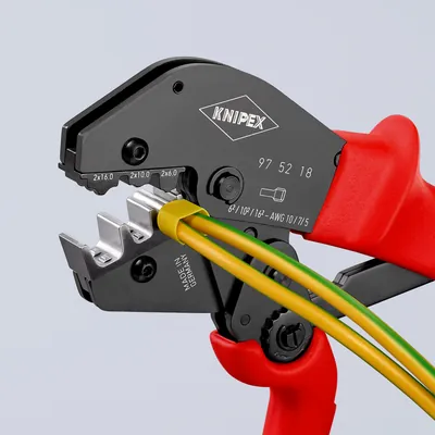 Produktbild von KNIPEX® - 97 52 18 Crimpzange auch für Zweihandbedienung brüniert 250mm