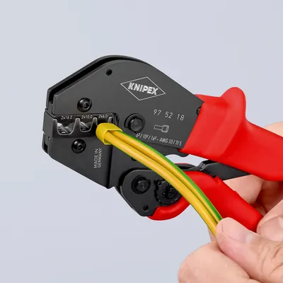 Produktbild von KNIPEX® - 97 52 18 Crimpzange auch für Zweihandbedienung brüniert 250mm