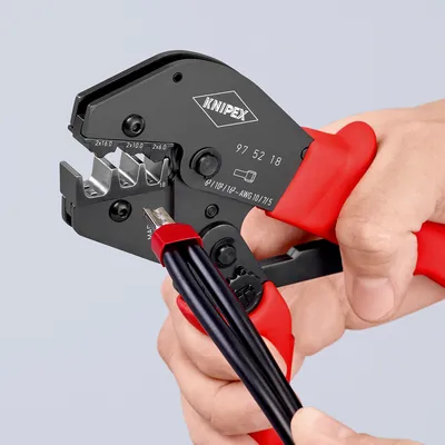 Produktbild von KNIPEX® - 97 52 18 Crimpzange auch für Zweihandbedienung brüniert 250mm