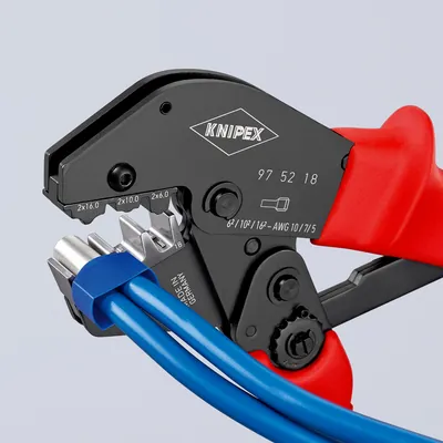 Produktbild von KNIPEX® - 97 52 18 Crimpzange auch für Zweihandbedienung brüniert 250mm