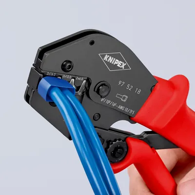 Produktbild von KNIPEX® - 97 52 18 Crimpzange auch für Zweihandbedienung brüniert 250mm