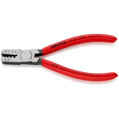 Produktbild von KNIPEX® - Crimpzange 97 61 145 A poliert kunststoffüberzogen 0,25-2,5mm² 145mm