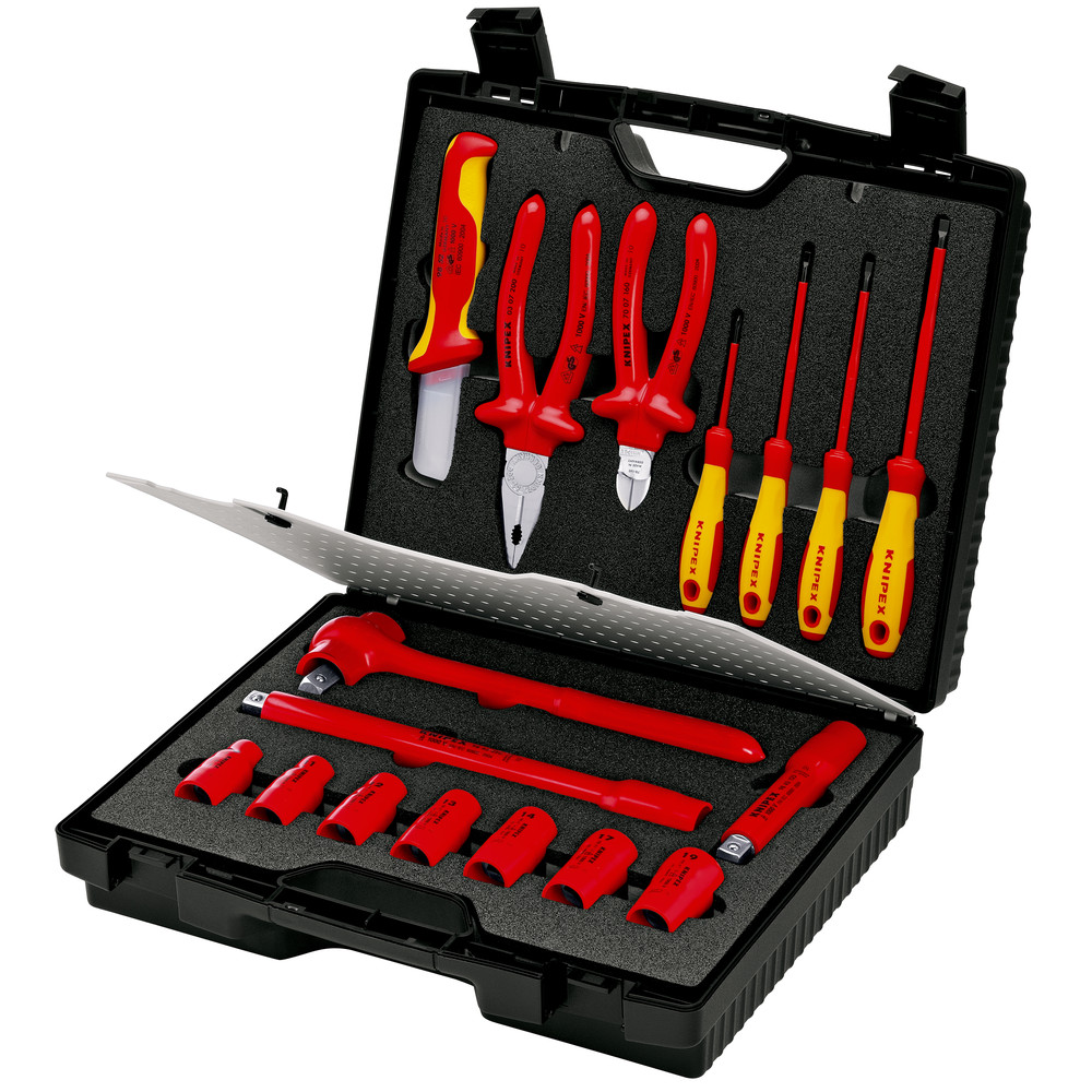 KNIPEX Werkzeug-Sortiment 98 99 11 17-teilig Kunststoffkoffer Produktbild img1 L