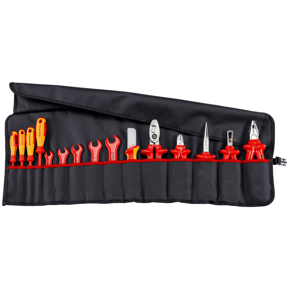 KNIPEX Werkzeug-Sortiment 98 99 13 15-teilig Rolltasche Produktbild img1 L