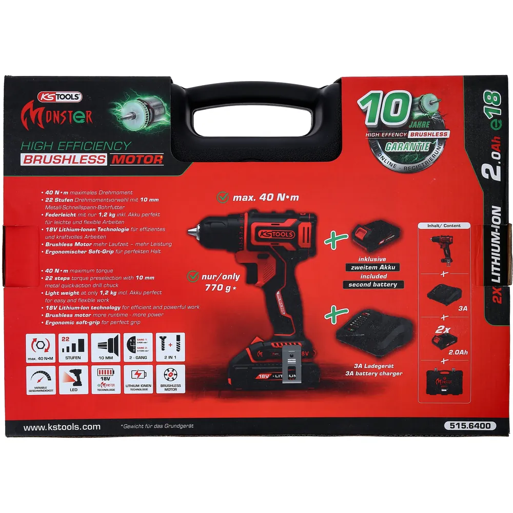 KSTOOLS eMONSTER Brushless-Akku-Schlag-Bohr-Schrauber-Satz, 4-tlg Produktbild img3 L