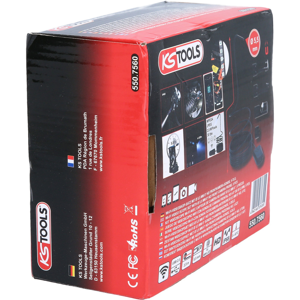 KSTOOLS Wi-Fi-Videoskop-Satz mit Ø 5,5 mm 0° HD Frontkamera-Sonde, 5-teilig Produktbild img5 L