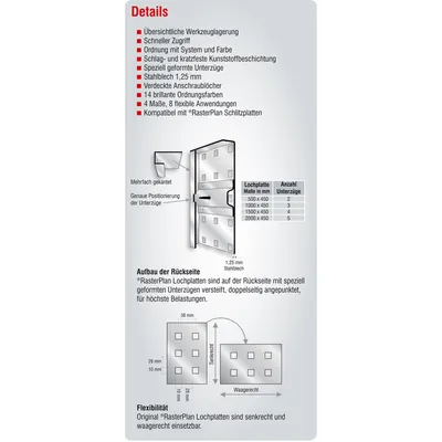 Produktbild von Kappes - RasterPlan Werkzeughalter alufarben, L 50mm, schräges Hakenende
