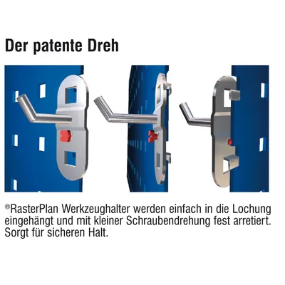 Produktbild von Kappes - RasterPlan Werkzeughalter alufarben, L 50mm, schräges Hakenende
