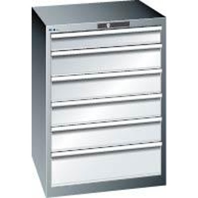 Produktbild von LISTA - Schubladenschrank grau-metallic/lichtgrau H1000, 6 Schubladen