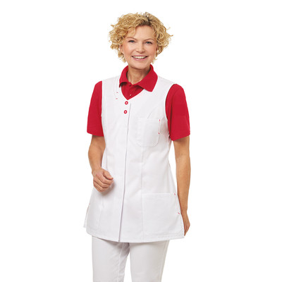Leiber Kasack Damen Weiß/rot 04/2758/0102, Größe 40
