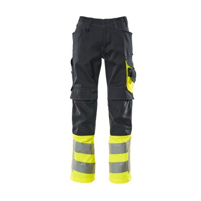 Produktbild von MASCOT® - Leeds Hose mit Knietaschen SAFE SUPREME, Schwarzblau/hi-vis Gelb, Grö