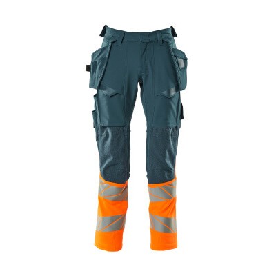 Produktbild von MASCOT® - Hose mit Hängetaschen - ACCELERATE SAFE - Dunkelpetroleum/hi-vis Oran