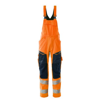 Produktbild von MASCOT® - Latzhose mit Knietaschen ACCELERATE SAFE, hi-vis Orange/Schwarzblau,