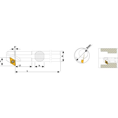 Produktbild von Teknik Makina - Bohrstange 5° 18mm Durchmesser für Wendeplatten DC-- 0702 K190T