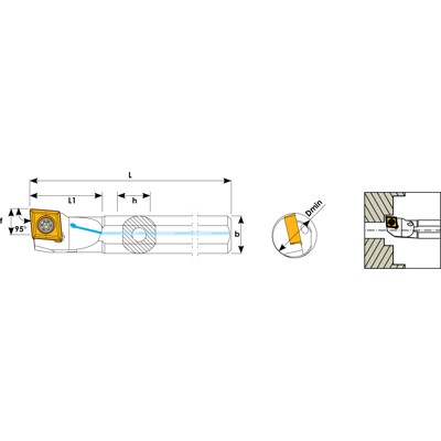 Produktbild von Teknik Makina - Bohrstange 95° mit Innenkühlung ø12mm für Wendeplatten CC-- 060
