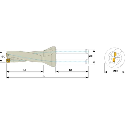Produktbild von Teknik Makina - Vollbohrer mit Innenkühlung 31mm Durchmesser für Wendeplatten S