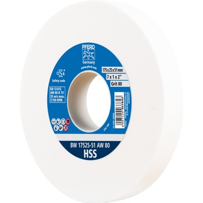Produktbild von PFERD - Schleifbockscheibe Ø 175x25 mm Bohrung-Ø 51 mm A80 zum Schärfen von HSS