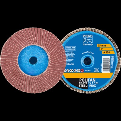 Produktbild von PFERD - COMBIDISC Korund Mini-POLIFAN CD Ø 75 mm A120 für universelle Anwendung