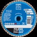 Produktbild von PFERD - COMBIDISC Zirkon Mini-POLIFAN CD Ø 75 mm Z60 für gehärteten Stahl