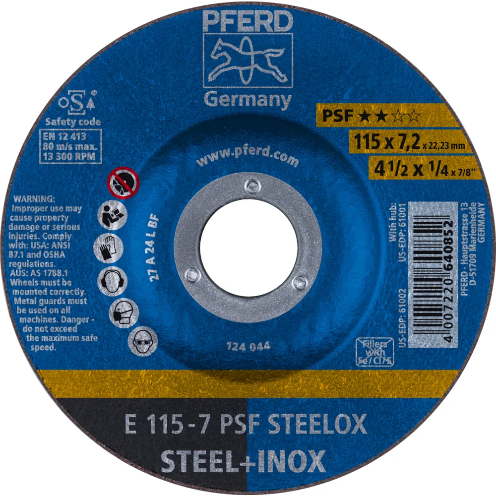 PFERD Schruppscheibe E Universallinie PSF STEELOX für Stahl/Edelstahl Produktbild img1 L