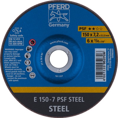 Produktbild von PFERD - Schruppscheibe E 150x7,2x22,23 mm Universallinie PSF STEEL für Stahl