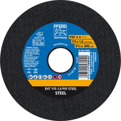 Produktbild von PFERD - Trennscheibe EHT 115x1,0x22,23 mm gerade Universallinie PSF STEEL für S
