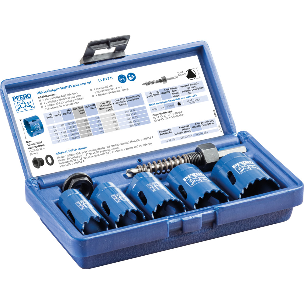 PFERD Bi-Metall Lochsägen Set Co8/M42 9-tlg. für Handwerker Produktbild img1 L