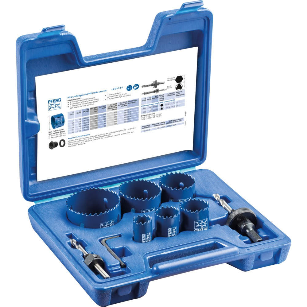 PFERD Bi-Metall Lochsägen Set Co8/M42 11-tlg. für Elektriker international Produktbild img1 L