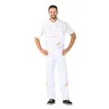 Produktbild von Planam - Latzhose 2337 weiß/weiß/gelb, Größe 68