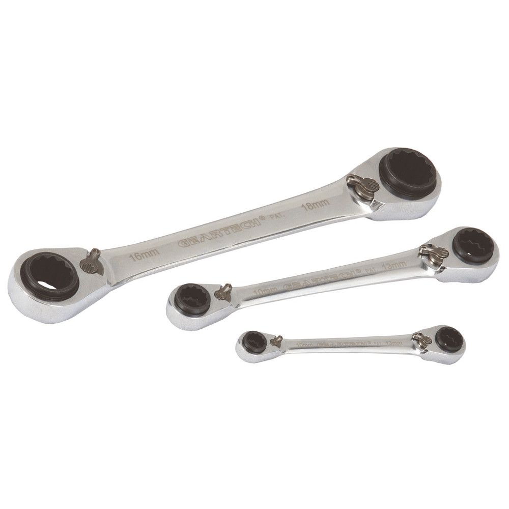 PROJAHN GearTech 4 in 1 Doppelring Schlüssel Satz, 8-10+12-13/9-11+14-15/16-17+18-19mm Produktbild img1 L