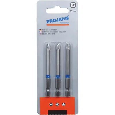Produktbild von PROJAHN - 1/4" markierter Bit L75mm Pozidriv Nr 3&nbsp;3er Pack