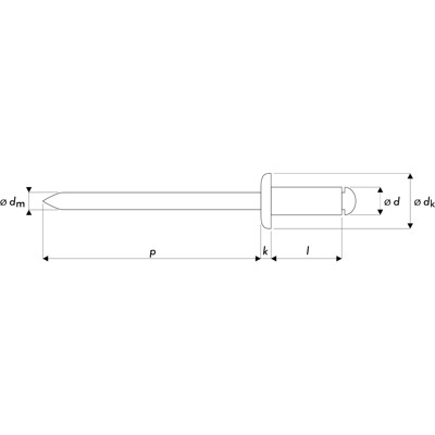 Produktbild von QONNECT® - Q-Standard Blindniet Alu/Stahl Flachrundkopf 6.0 X 18