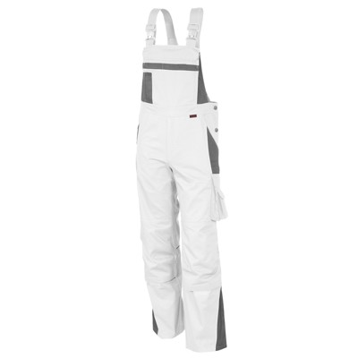 Produktbild von qualitex® - Latzhose "PRO" weiß/grau, Größe 27