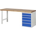 Produktbild von RAU. - Werkbank Modell 7513-1, 1x5 Schubladen L, 2000 x 700 x 840mm