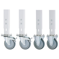 Produktbild von RAU. - Rollensatz Arbeitstisch Serie Tom, Bauhöhe 150mm, 2 Lenk-, 2 Bockrollen