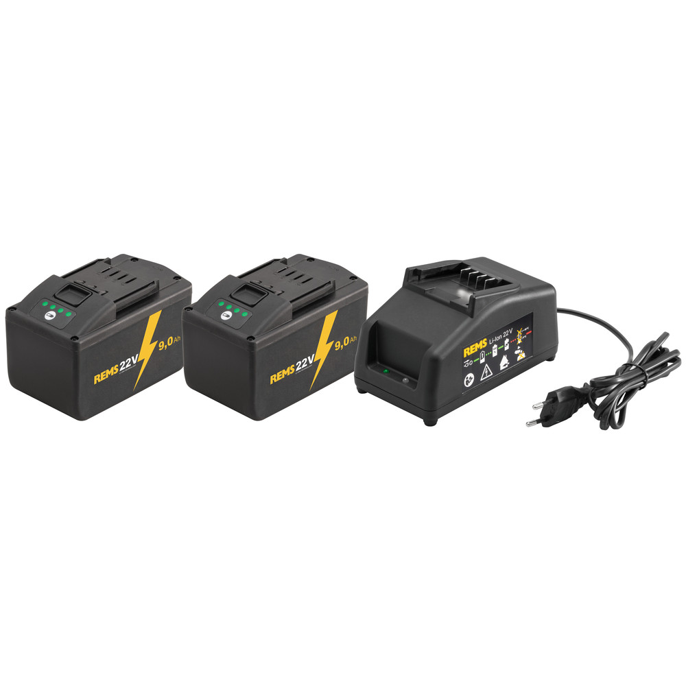 REMS Power-Pack 22V,9,0Ah/230V,90W2xAkku + Ladegerät, im Karton Produktbild img1 L