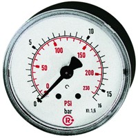 Produktbild von RIEGLER® - Standardmanometer, Kunststoff, G 1/8" hinten, 0-6,0 bar/87 psi, Ø 40