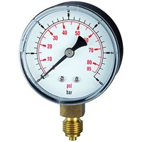 Produktbild von RIEGLER® - Standardmanometer »pressure line« G 1/4" unten, -1/0 bar/-14,5 psi, 