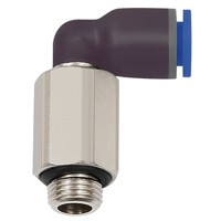 Produktbild von RIEGLER® - L-Steckverschraubung »Blaue Serie« lang, drehbar, G 1/4" A, Ø12mm