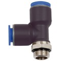 Produktbild von RIEGLER® - T-Steckverschraubung »Blaue Serie«, L-Form, drehbar, G 3/8" A, Ø16mm