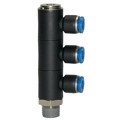 Produktbild von RIEGLER® - L-Mehrfachverteiler »Blaue Serie«, 3-fach, drehbar, R 3/8" A Ø4mm